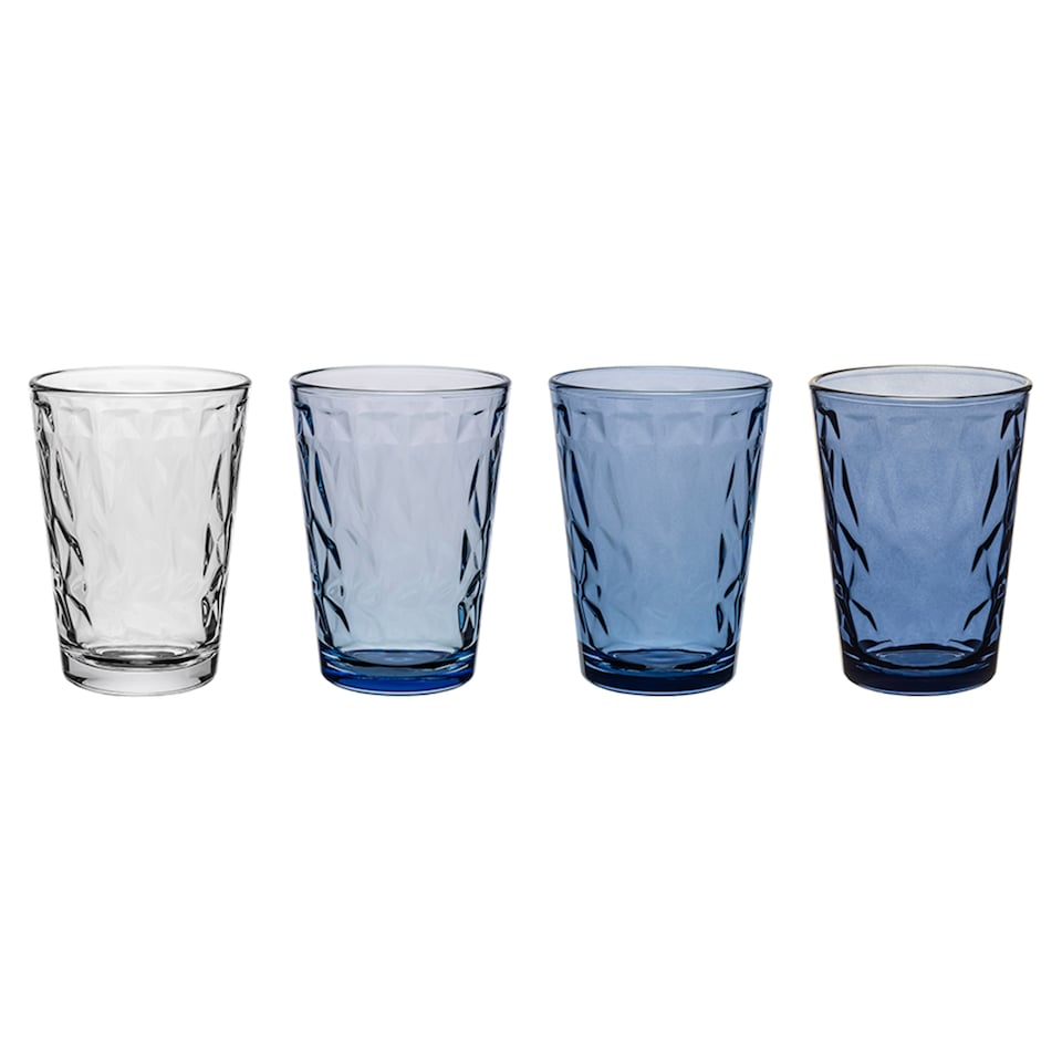 image 1 of F&F Home Shades of Blue Water Glass 4 Pack
