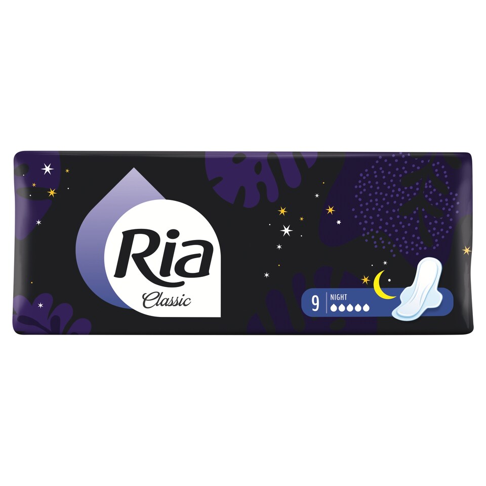 Obrázek 1 pro produkt Ria Classic Night dlouhé dámské vložky s křidélky 9 ks