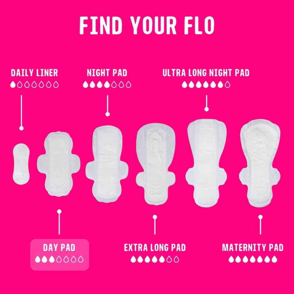 image 1 of Flo Bamboo Day Period Pads with Wings 16 Pads
