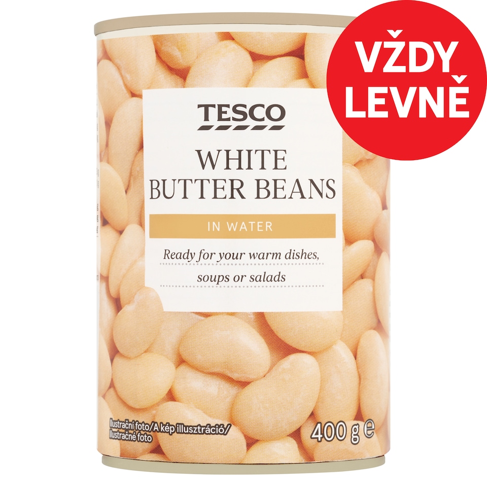 Tesco White Butter Beans in Water 400g