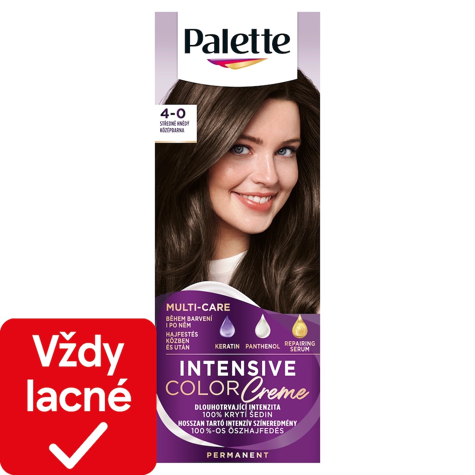 obrázok 1 z Palette Intensive Color Creme farba na vlasy Strednehnedý 4-0