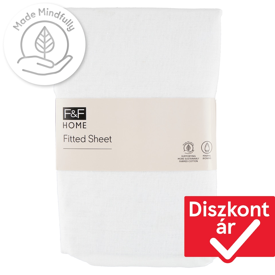 F&F Home fehér gumis lepedő 100 x 200 x 25 cm