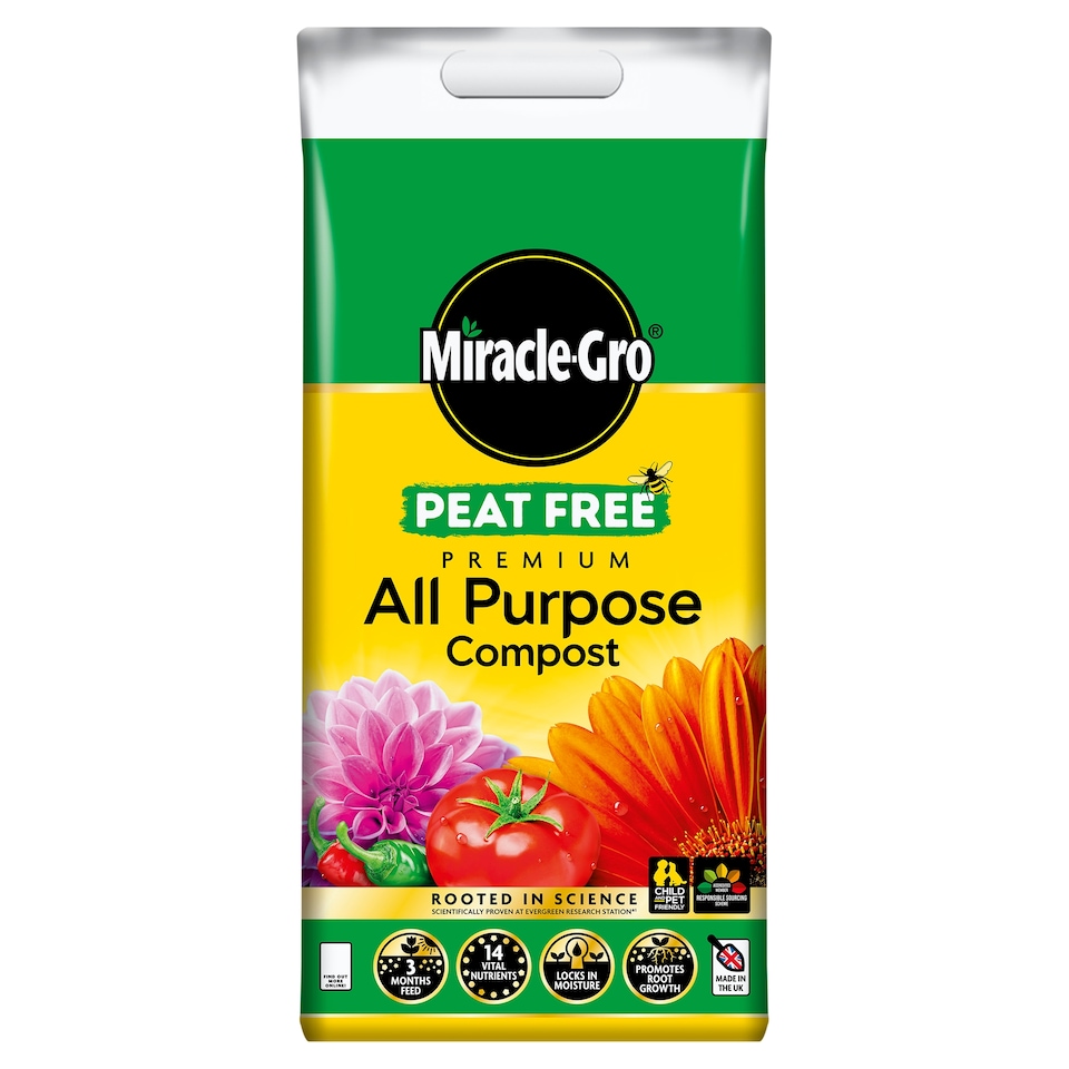 MIRACLE GRO ALL PURPOSE PEAT FREE COMPOST 10L
