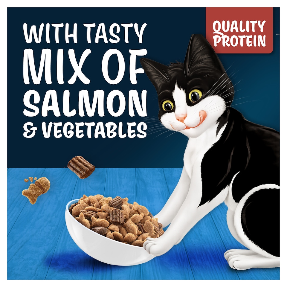 image 1 of FELIX Doubly Delicious Salmon & Vegetables Dry Cat Food 2kg
