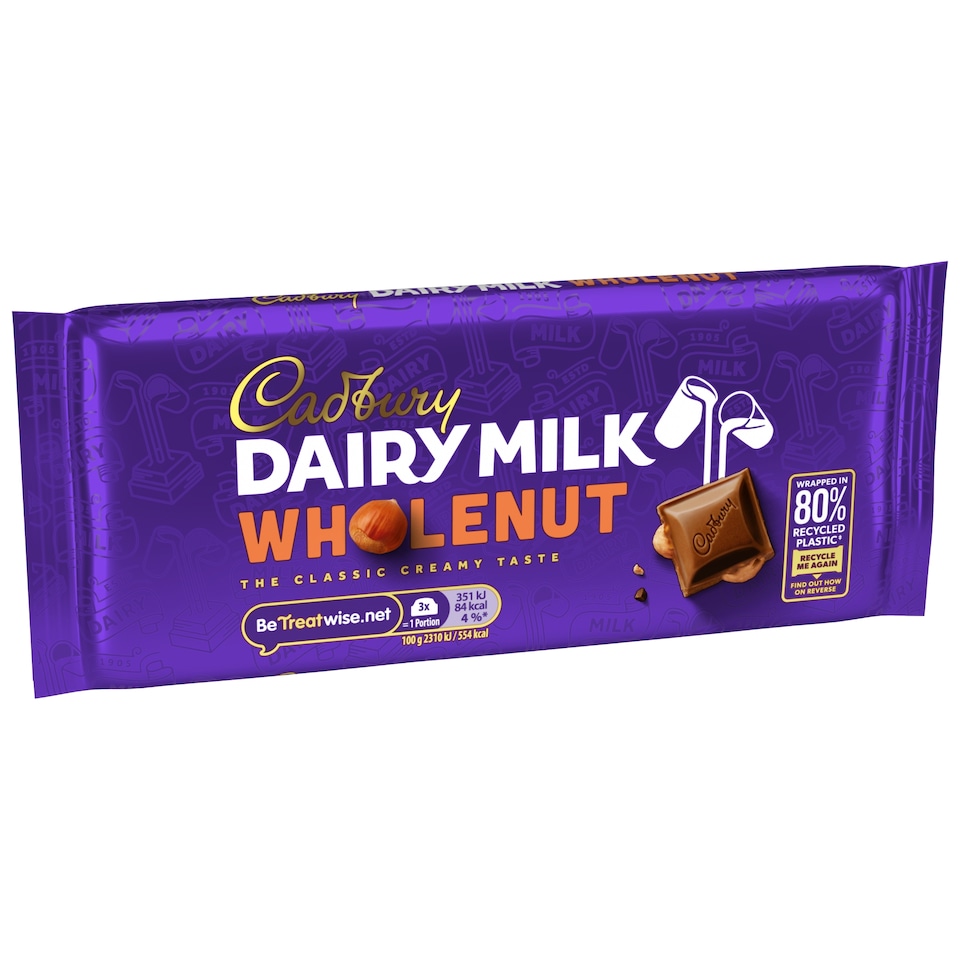 image 1 of Cadbury Dairy Milk Wholenut Chocolate Bar 120g