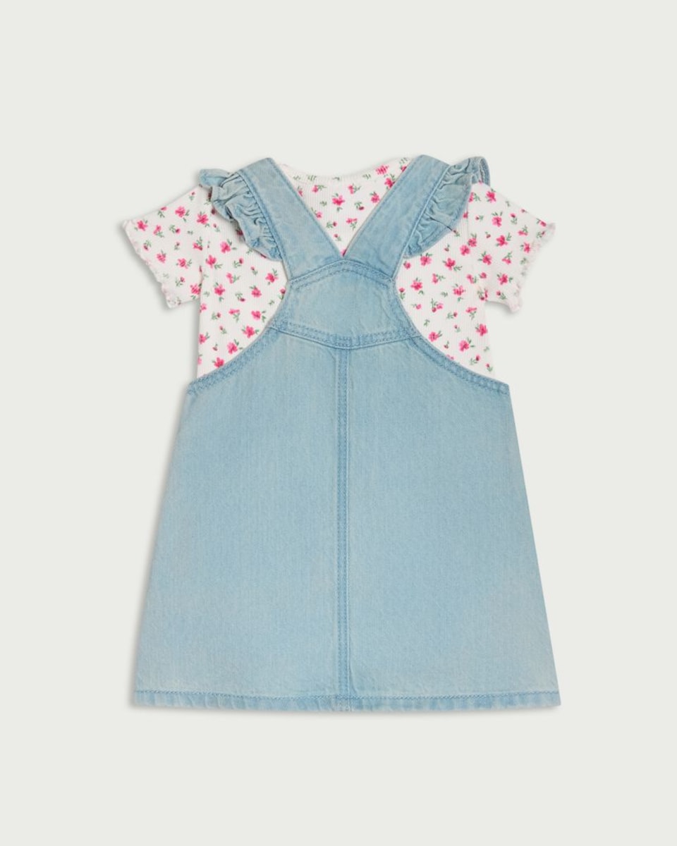 image 1 of F&F Baby 2-Piece Cotton Rich Floral Set in Blue