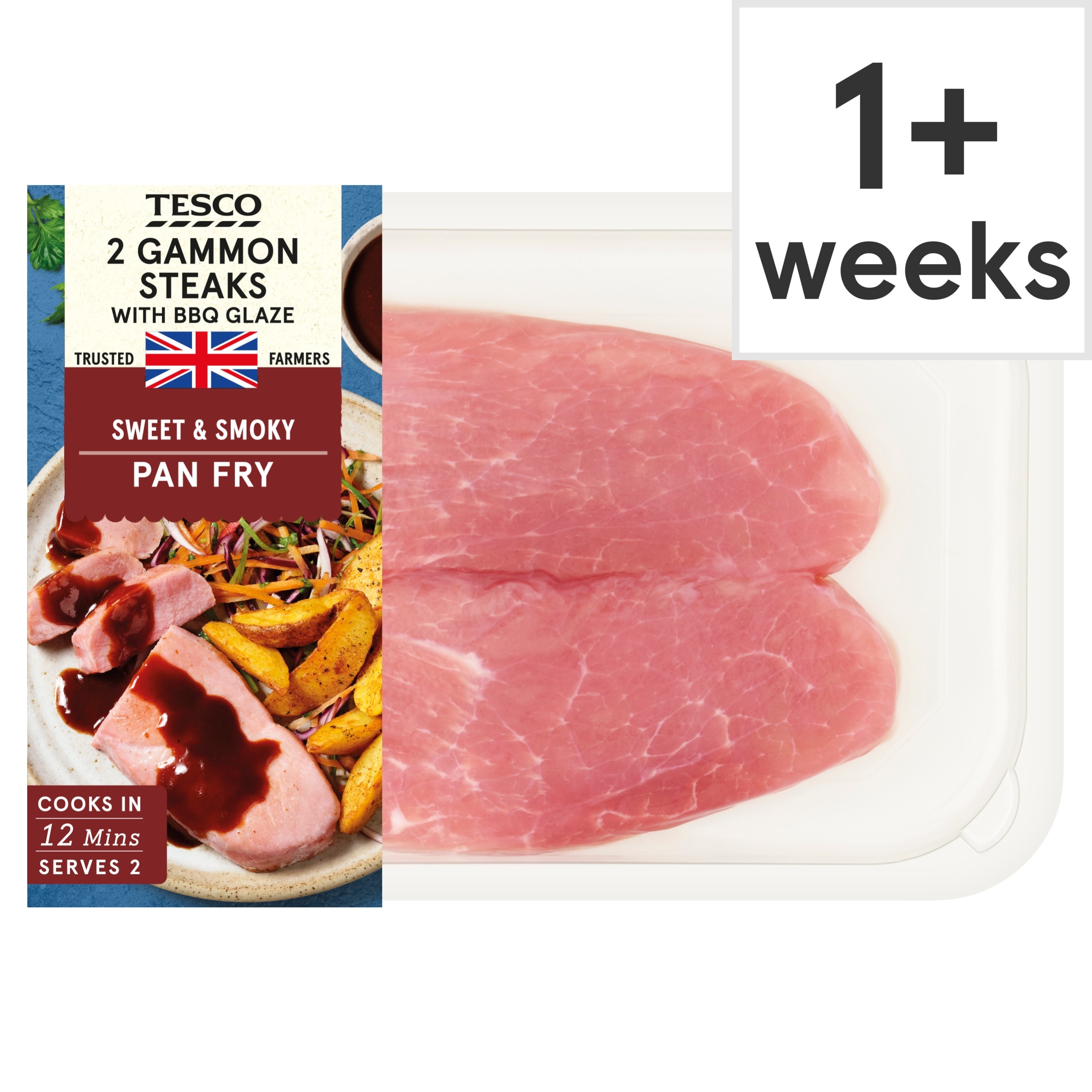 Tesco 2 Gammon Steaks with BBQ Glaze 300g