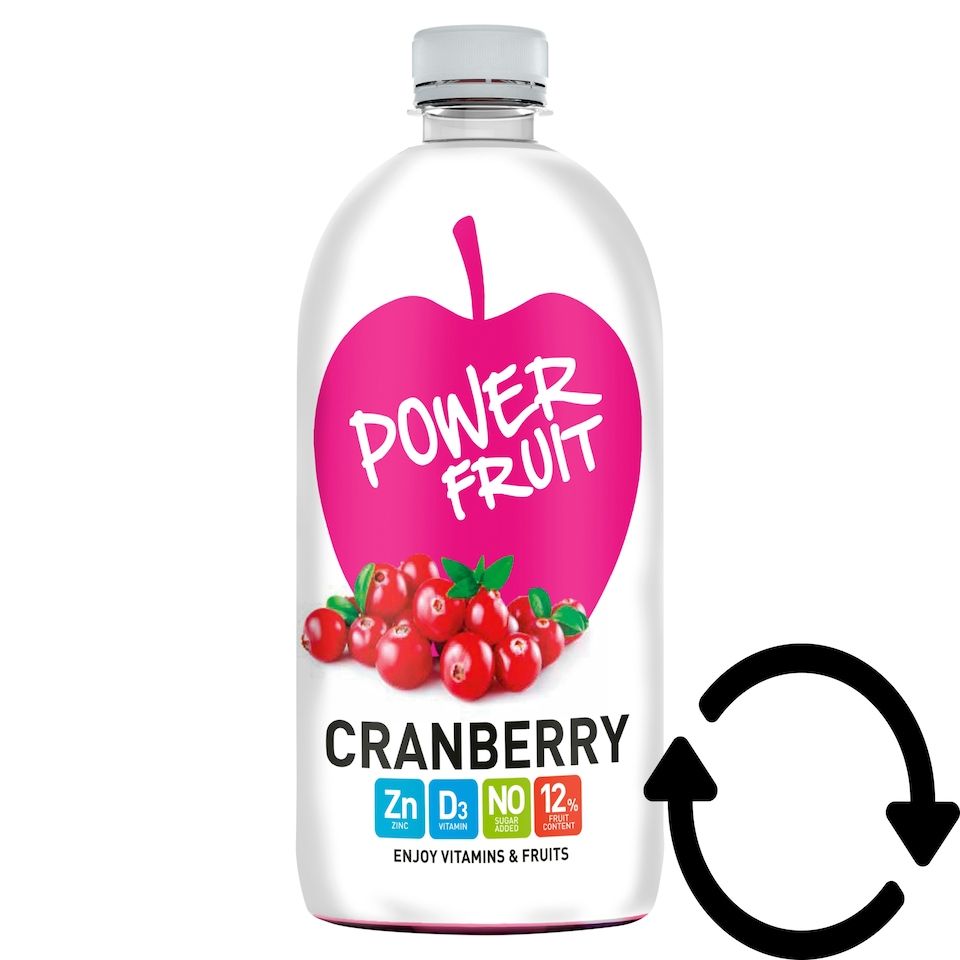 Power Fruit energiaszegény, vörösáfonya-alma ital szűrt vízzel, édesítőszerekkel 750 ml