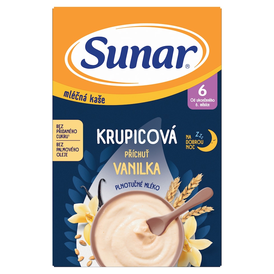 image 1 of Sunar Milk Porridge for Good Night Semolina Vanilla Flavor 210g