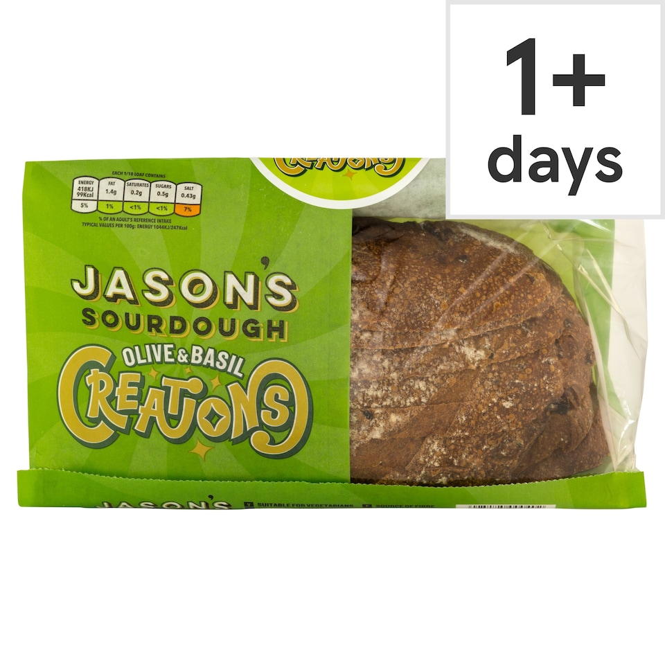 Jason's Creations Olive & Basil Sourdough 400g