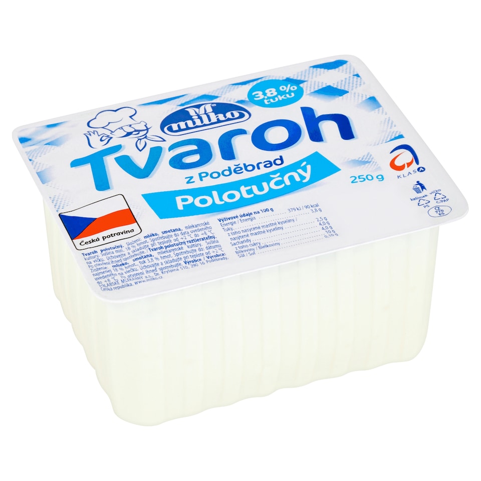 Obrázek 1 pro produkt Milko Tvaroh z Poděbrad polotučný 250g