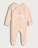 image 1 of F&F Baby Pure Cotton Ribbed I Love Daddy Sleepsuit in Neutral