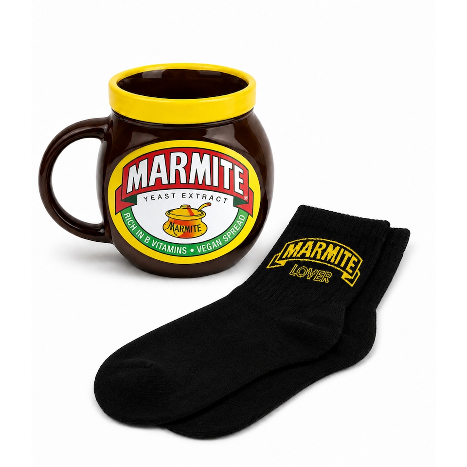 image 1 of Marmite Jar Shaped Mug With Socks Gift Set