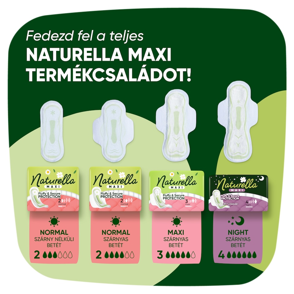 Naturella Maxi Night, 4-es méretű Szárnyas Betét, 14  1. kép