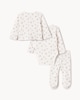 image 2 of F&F Baby 3-Piece Pure Cotton Pointelle Floral Cardigan, Bodysuit and Leggings Set in White