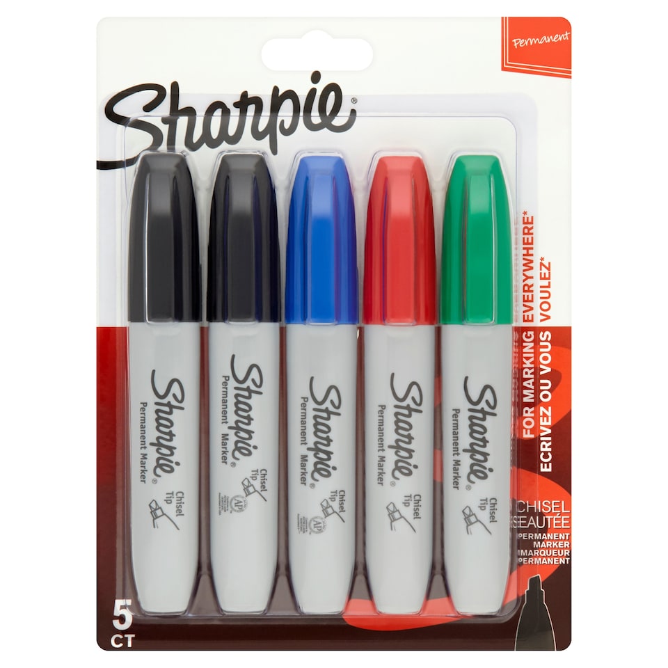 Sharpie Chisel Tip Asstd 5 Pack