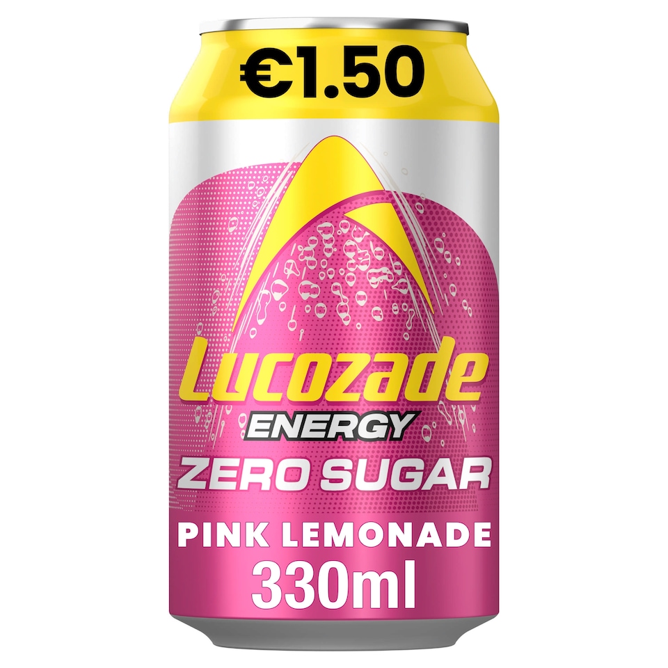 LUCOZADE ZERO SUGAR PINK DRINK 330ML PMP