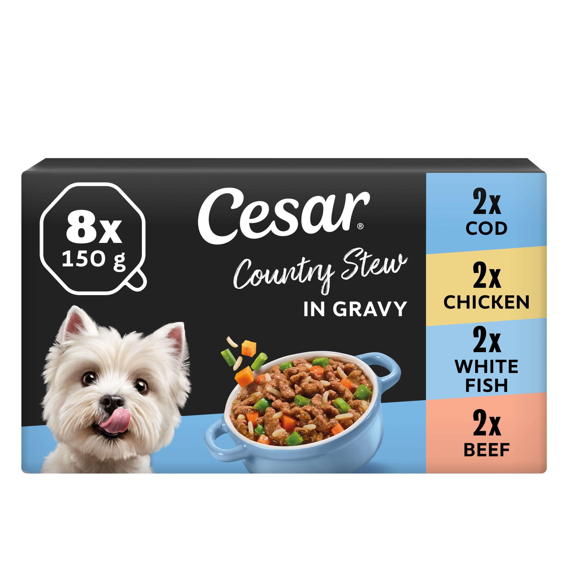 CESAR Surf & Turf Wet Dog Food Trays 8 x 150g