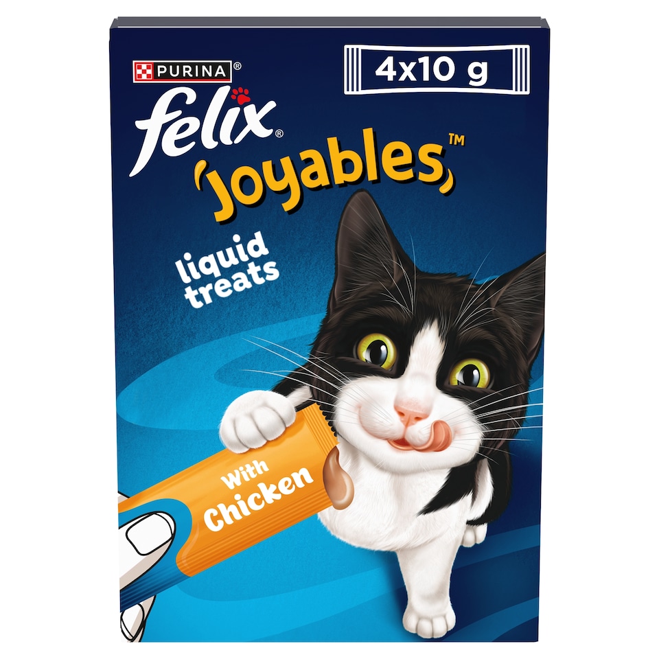 image 1 of Felix Joyables Chicken Liquid Cat Treat 4x10g