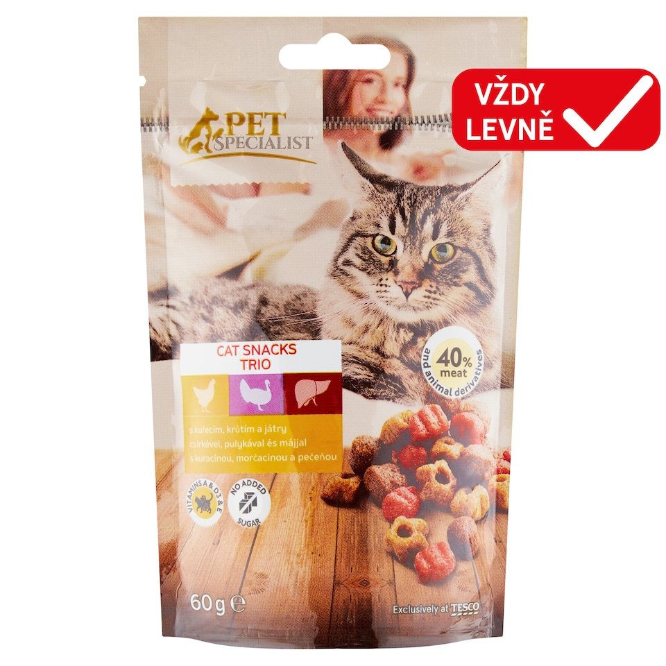 Tesco Pet Specialist Treats with Chicken, Turkey and Liver 60g