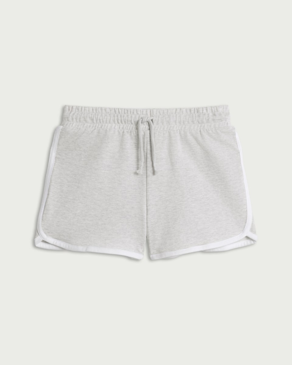 image 1 of F&F Girls Cotton Rich Contrast Trim Shorts in Grey Marl