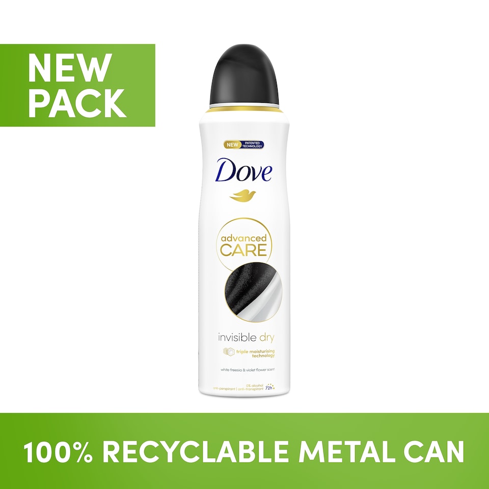 image 1 of Dove Women Invisible Dry 72h Advanced Care Antiperspirant Deodorant 200ml