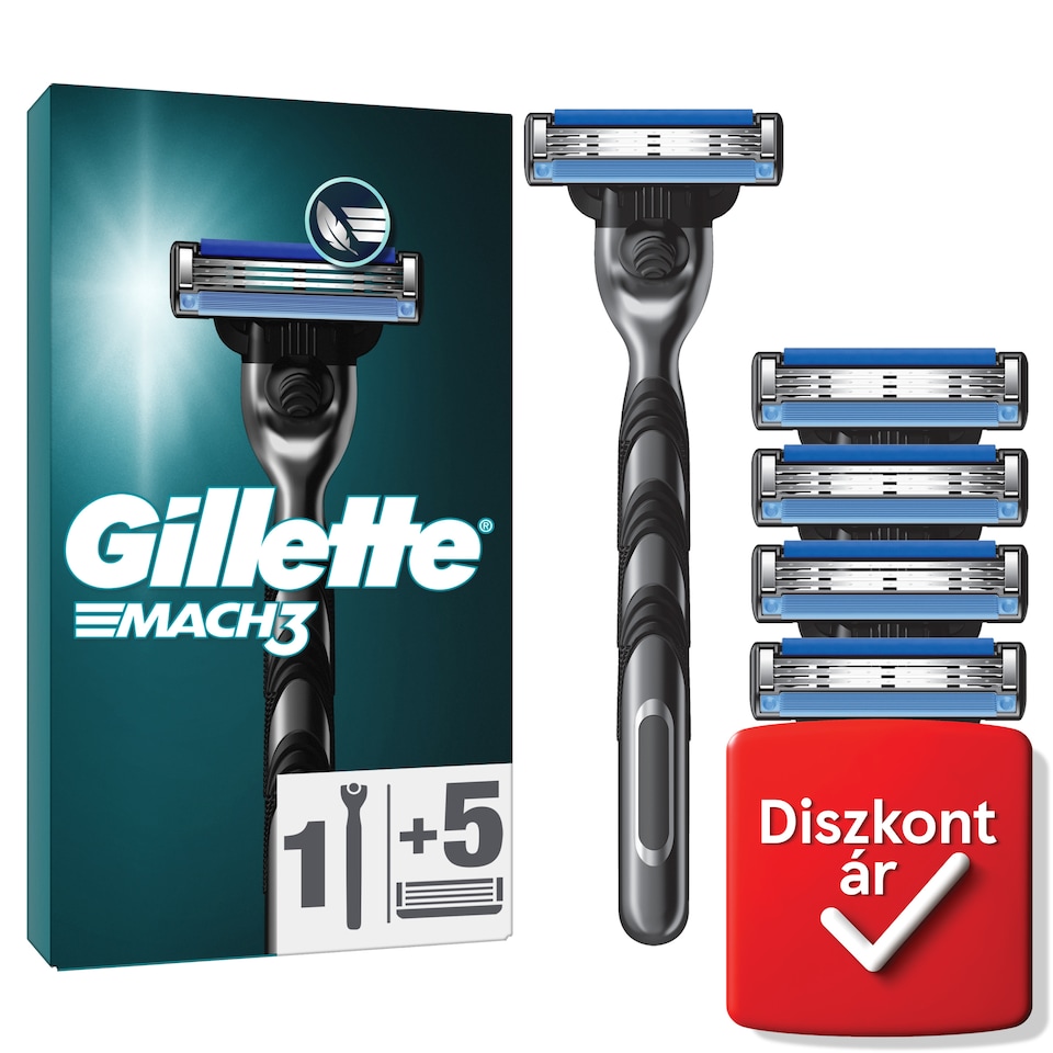 Gillette Mach3 Férfi Borotva, 1 db Gillette 3 Pengés Borotva, Gillette Borotvabetétek  1. kép