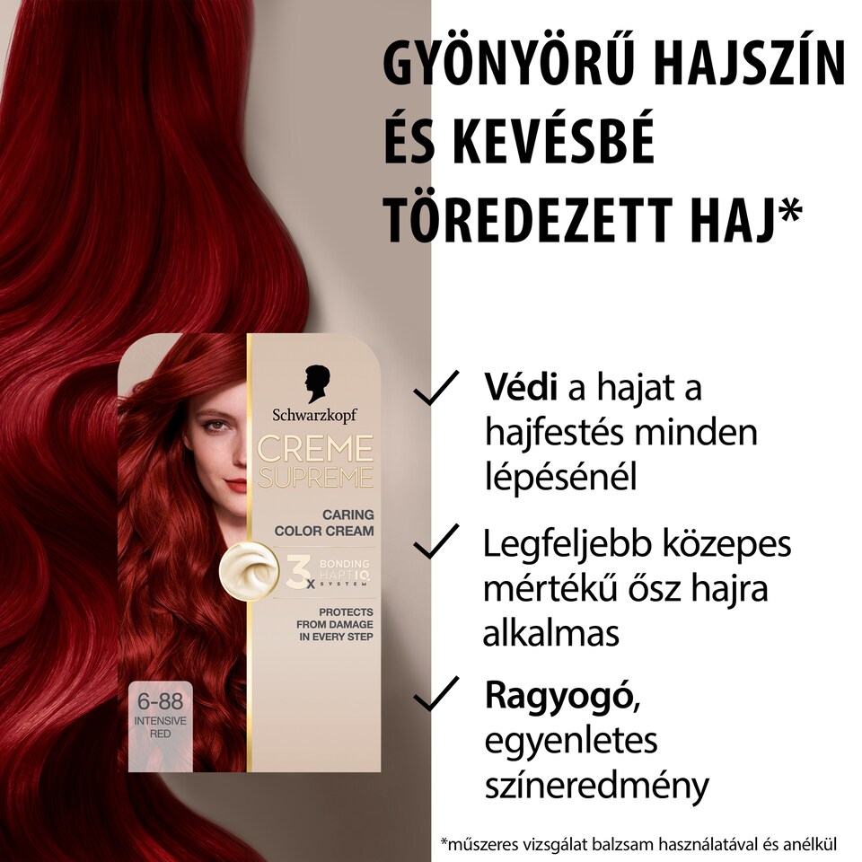 Schwarzkopf Creme Supreme tartós hajfesték 6-88 vöröses sötétszőke  1. kép