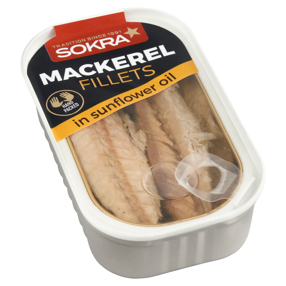 Sokra Mackerel Fillets in Sunflower Oil 115g