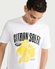image 1 of F&F Pure Cotton Lemon Print T-Shirt in White