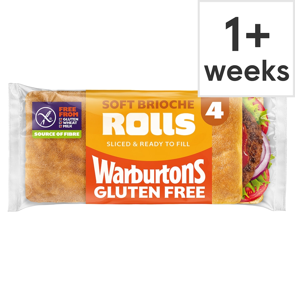 Warburtons Gluten Free Soft Brioche Rolls 4 pack