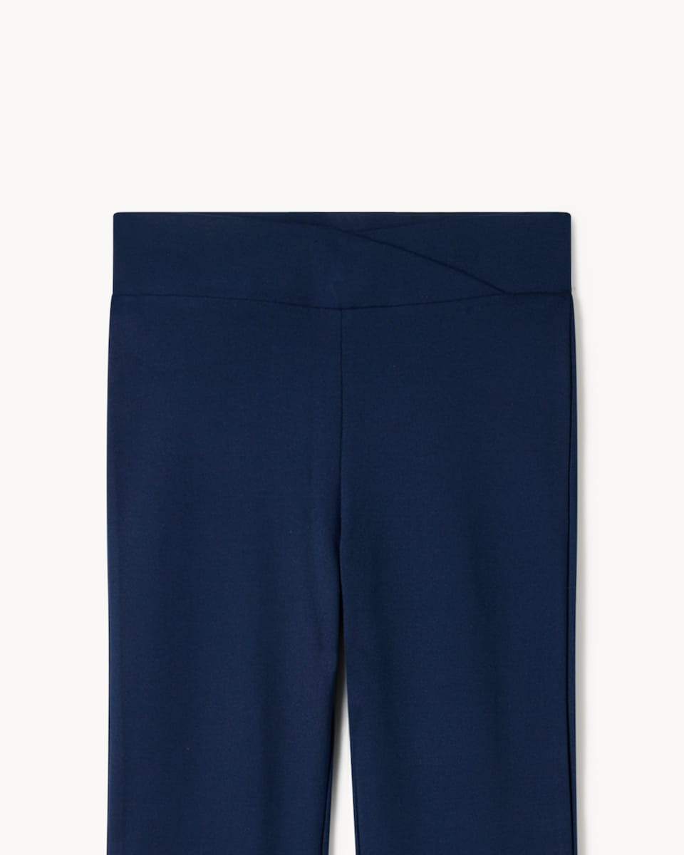 image 1 of F&F Active Girls ULTRAMOVE Wrap Top and Flared Leggings Set in Navy