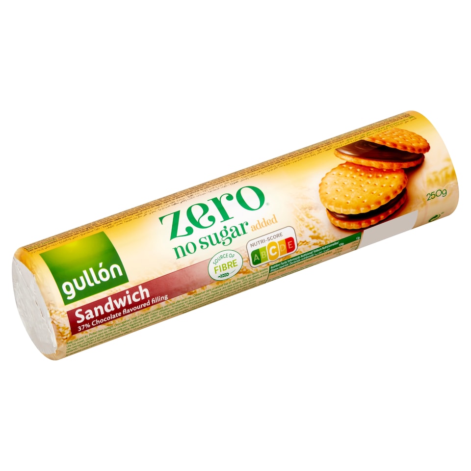Gullón Zero Biscuit with Chocolate Flavoured Filling, with Sweetener, with No Added Sugars 250 g