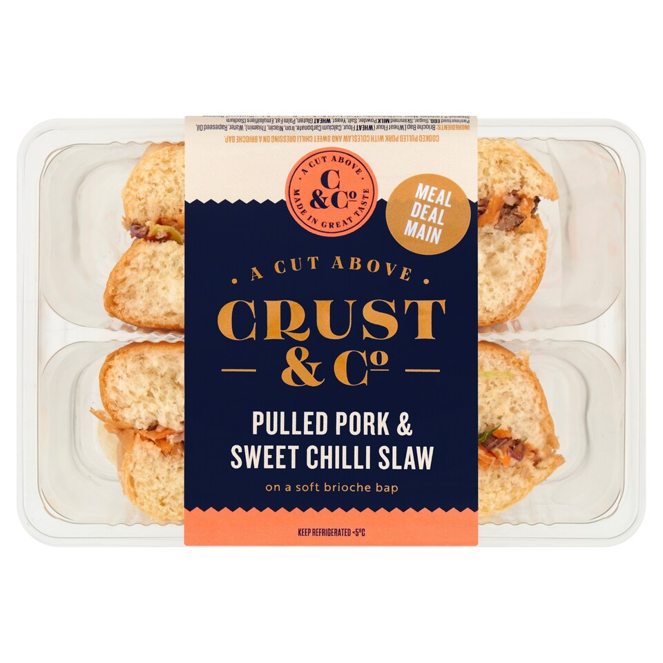 Crust & Co Pulled Pork & Sweet Chilli Slaw Bap 145g