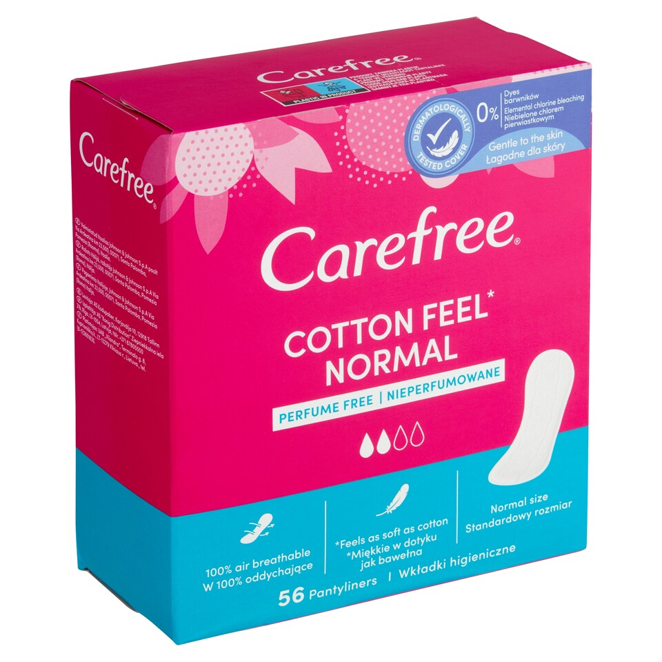 Obrázek 1 pro produkt Carefree Cotton Feel Normal slipové vložky neparfemované 56 ks