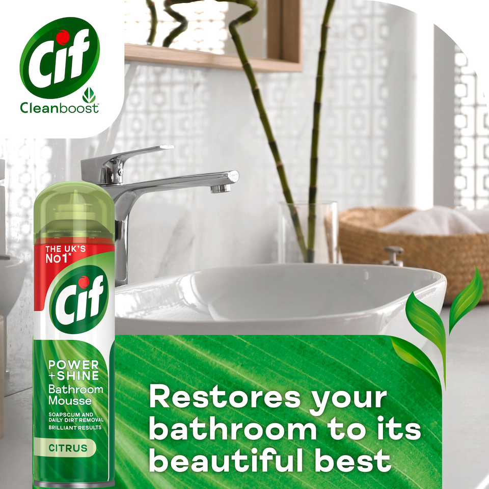 image 1 of Cif Power & Shine Citrus Mousse Bathroom Cleaner 500ml