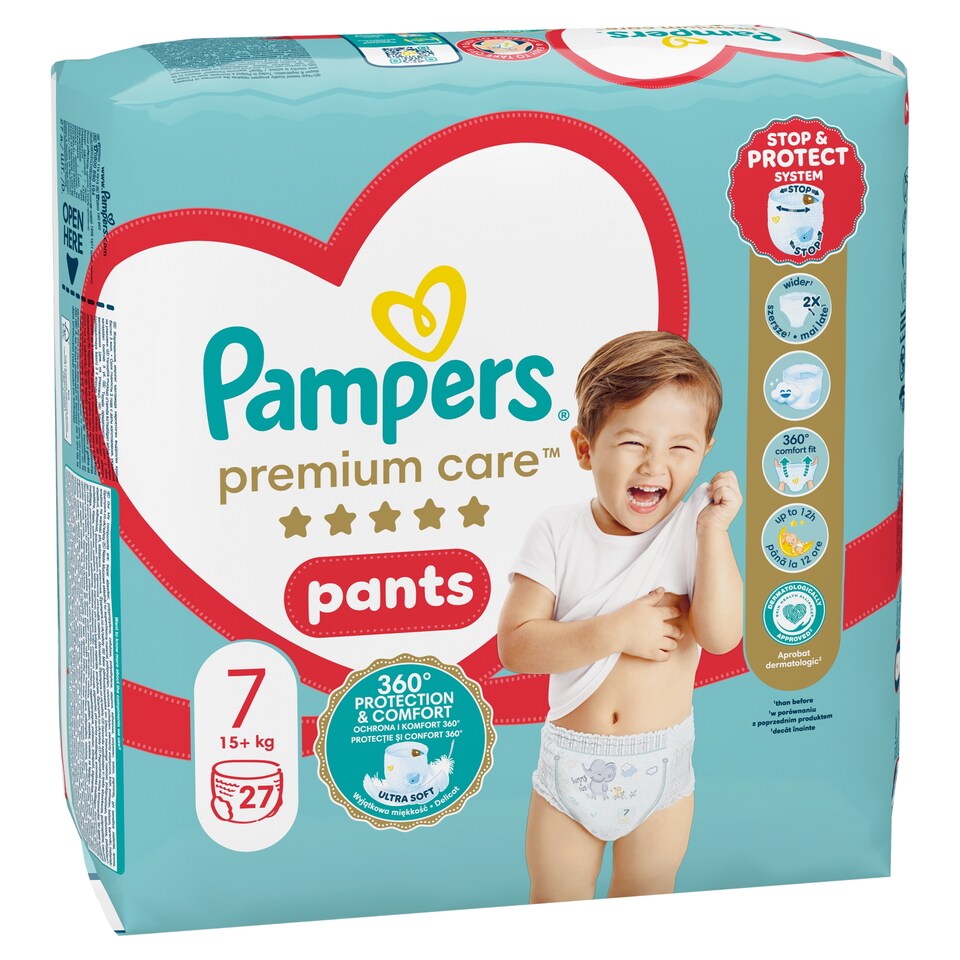 image 1 of Pampers Premium Care Pants Size 7, 27 Diapers, 15kg+