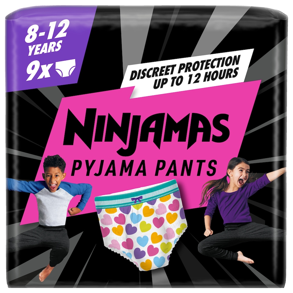 image 1 of PAMPERS NINJAMAS PYJAMA PANTS FOR GIRLS 8-12 YEARS 9 pcs