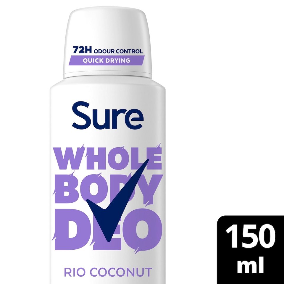 image 1 of Sure Women Rio Coconut 72h Whole Body Deodorant Odour Control Spray 150ml