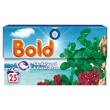 Bold All In One Washing Liquid Pods Sandalwood & Eucalyptus 25 washes 490g