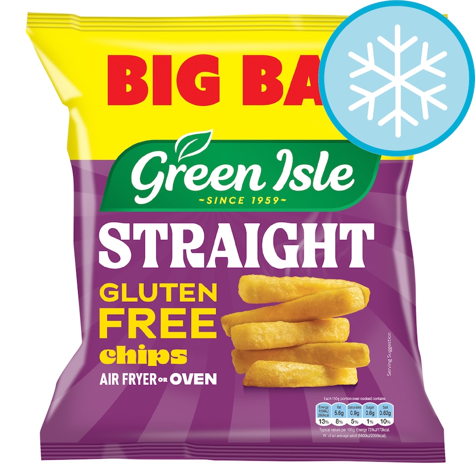 Green Isle Gluten Free Straight Cut Oven Chips 1.3Kg