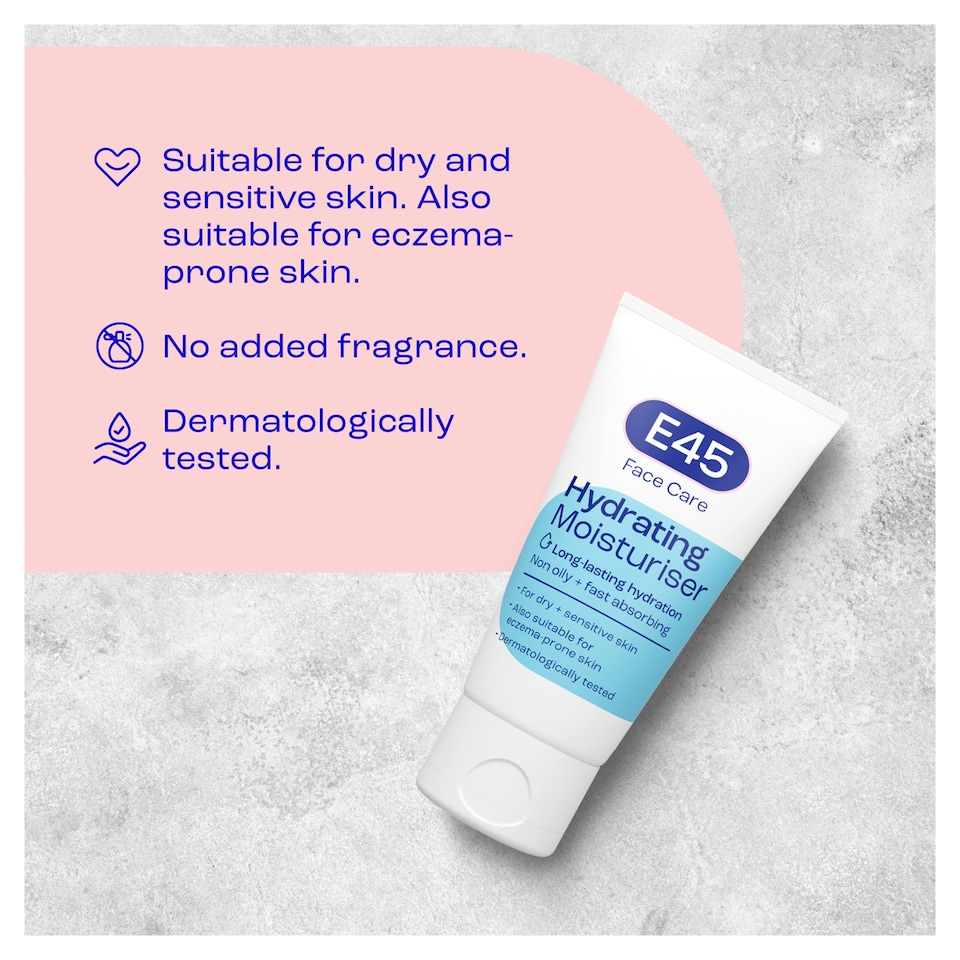 image 1 of E45 Face Cream Moisturiser for Dry and Sensitive Skin 50ml