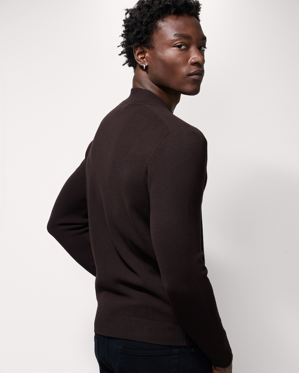 image 1 of F&F Knitted Bomber Jacket in Brown