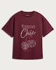 image 4 of F&F Girls Pure Cotton Diamanté Disco Chic Slogan T-Shirt in Burgundy