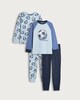 image 1 of F&F Boys 2-Pack Pure Cotton Football Print Pyjama Set in Multi