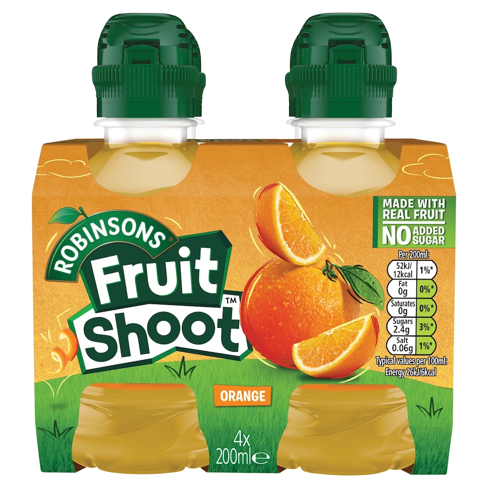 Robinsons Fruit Shoot Orange Kids Juice Drink 4 x 200ml 