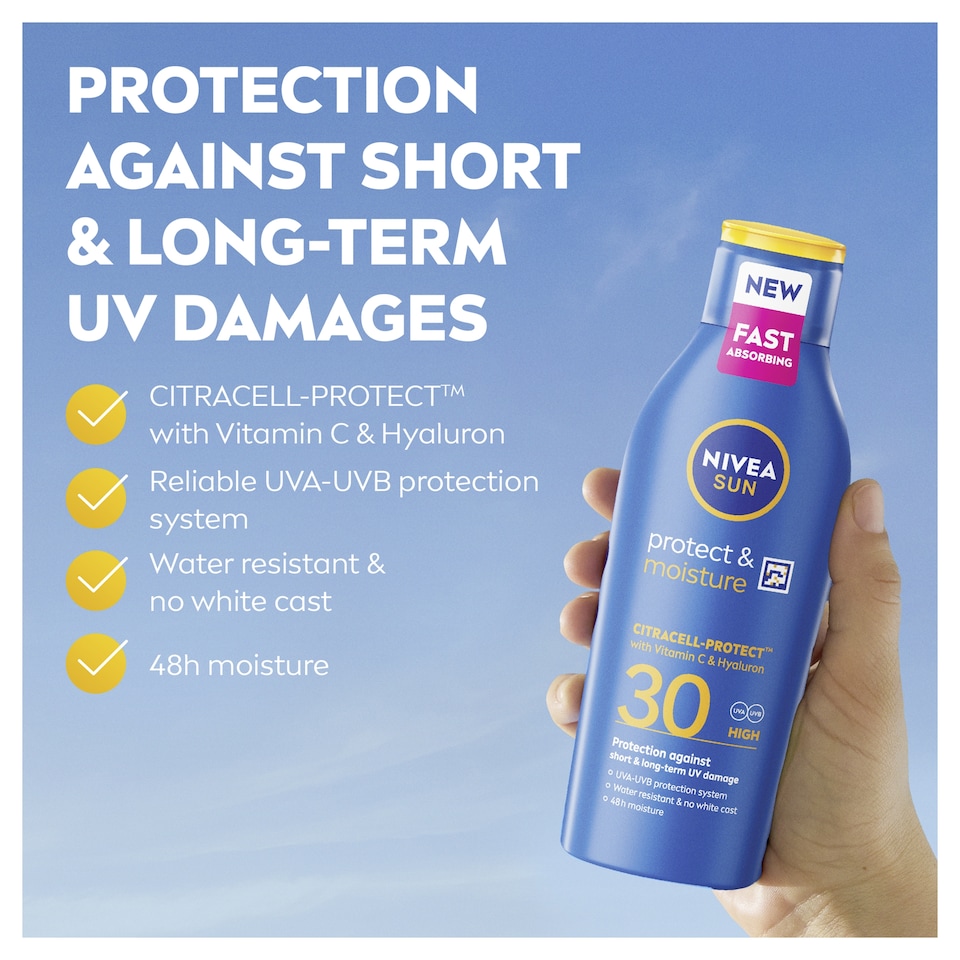 image 1 of NIVEA SUN Protect & Moisture SPF30 Sun Cream Lotion 400ml