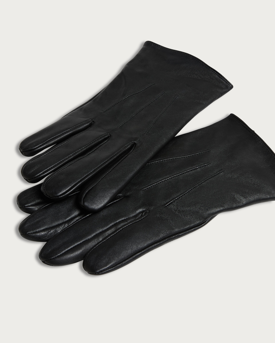 image 1 of F&F Leather Gloves in Black