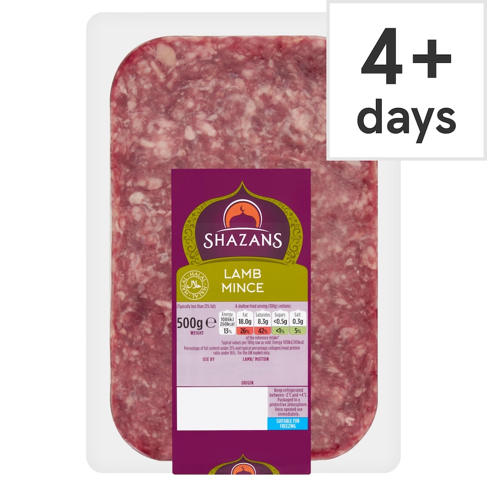 Shazans Halal Lamb Mince 500G