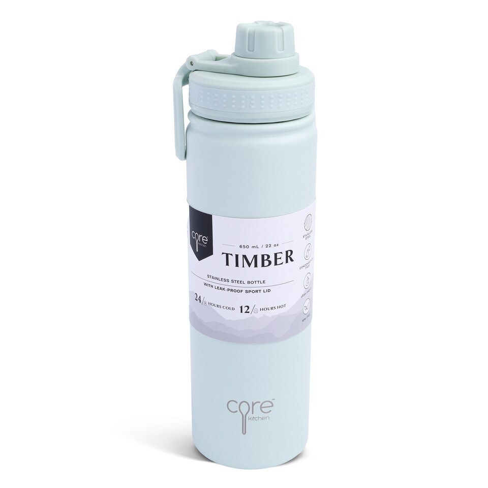 image 1 of Core Kitchen Sage Timber Bottle 650Ml